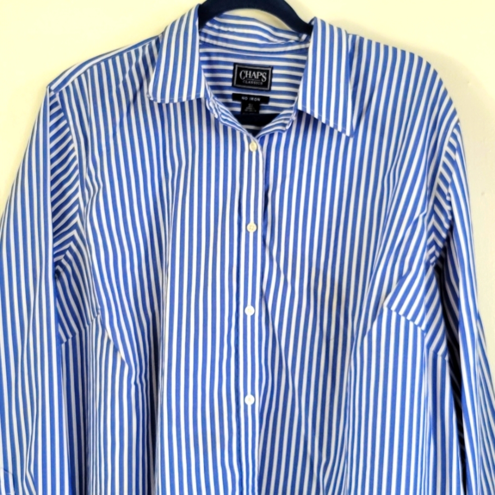 Chaps 3X Striped Button-down Shirt
